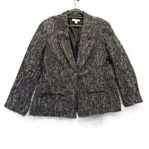 Womens Coldwater Creek Black and Grey Patterned Blazer, 16